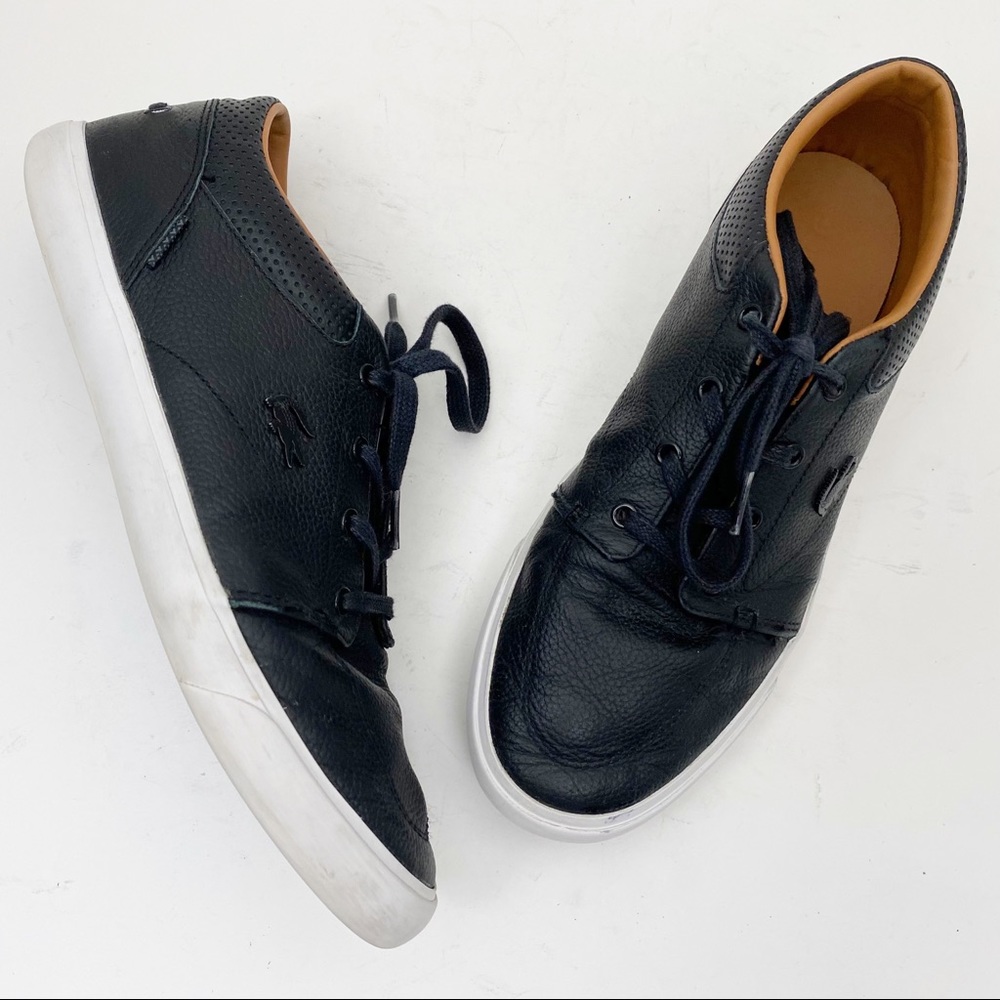 LACOSTE Bayliss Black Leather Lace Up Sneaker